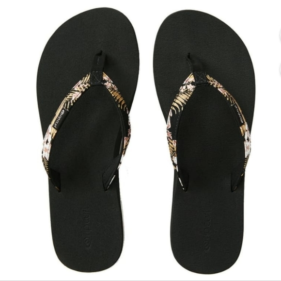 NEW Rip Curl Freedom Flip Flops Black/Pink - Picture 2 of 3